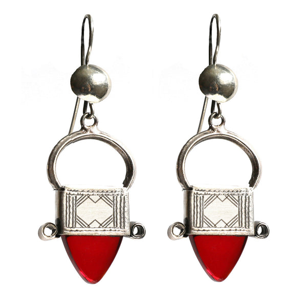 Tribal Tuareg Earrings - Red