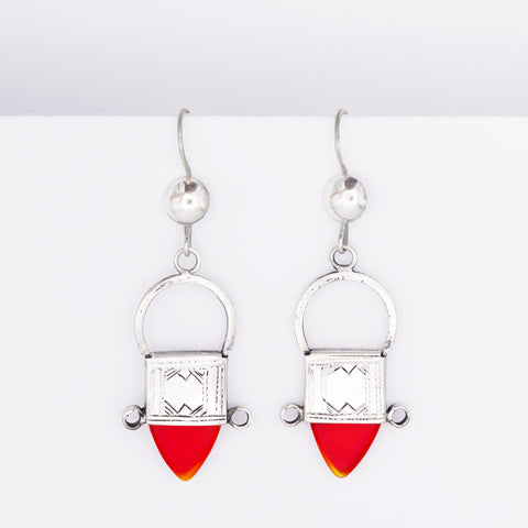 Tribal Tuareg Earrings - Red