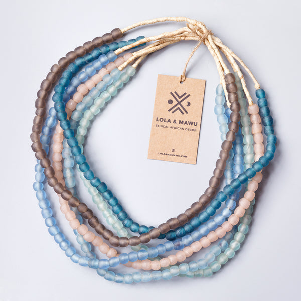 Morocco Blue - Recycled Glass Beads M