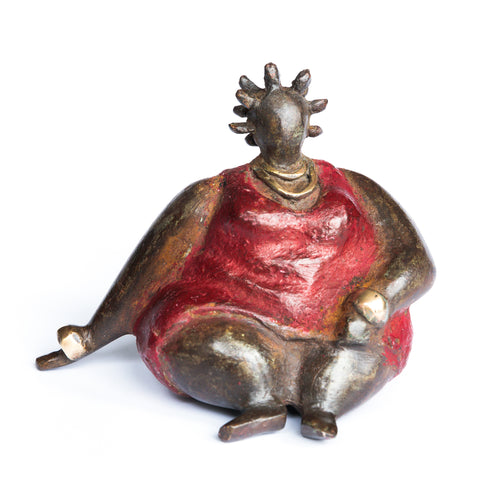 African Bronze Mama - Fatima in Red