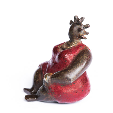 African Bronze Mama - Fatima in Red