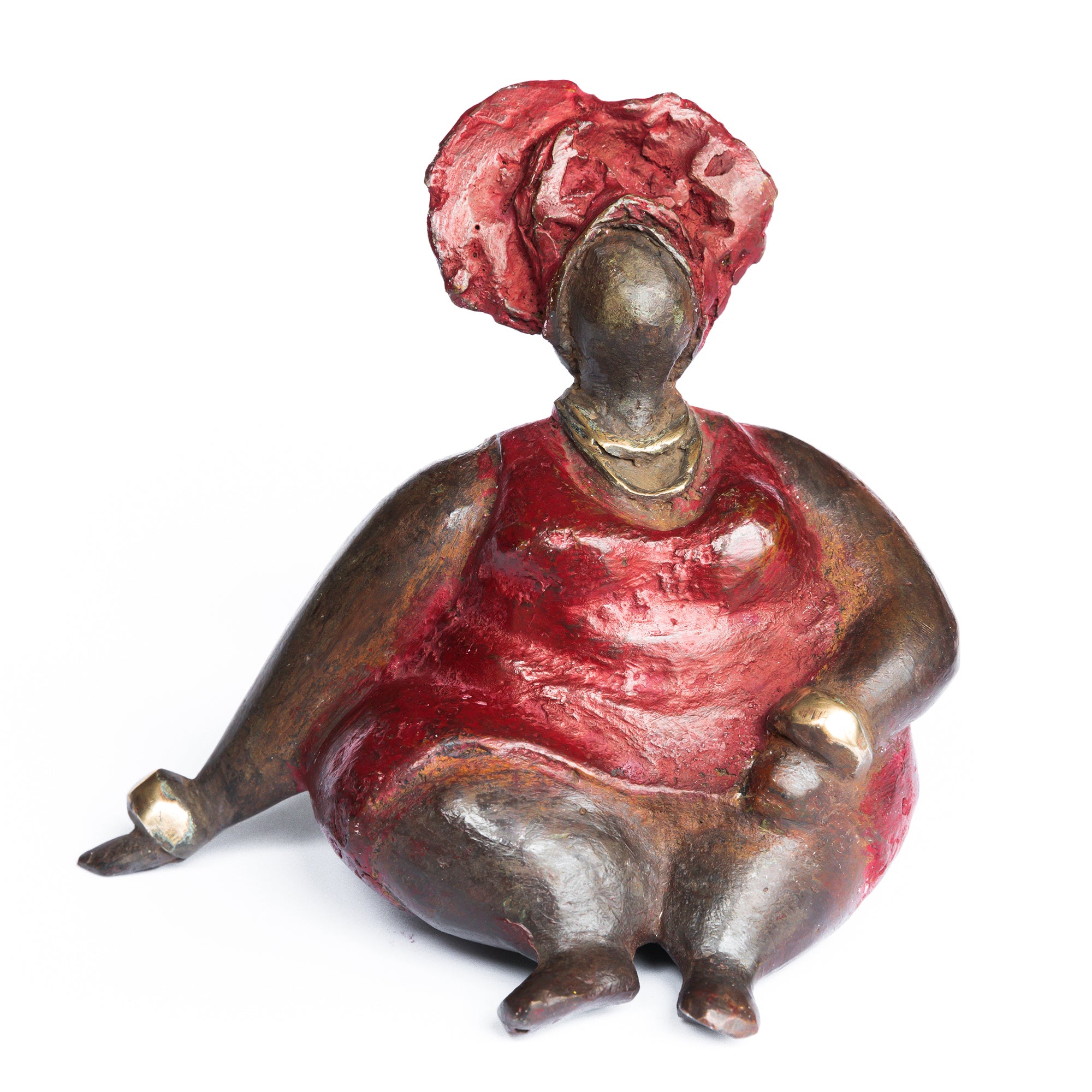 African Bronze Mama - Lydia in Red