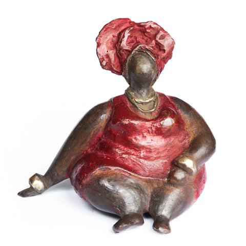 African Bronze Mama - Lydia in Red