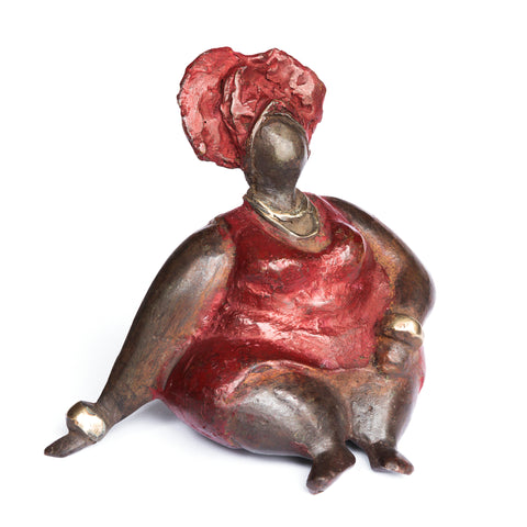 African Bronze Mama - Lydia in Red