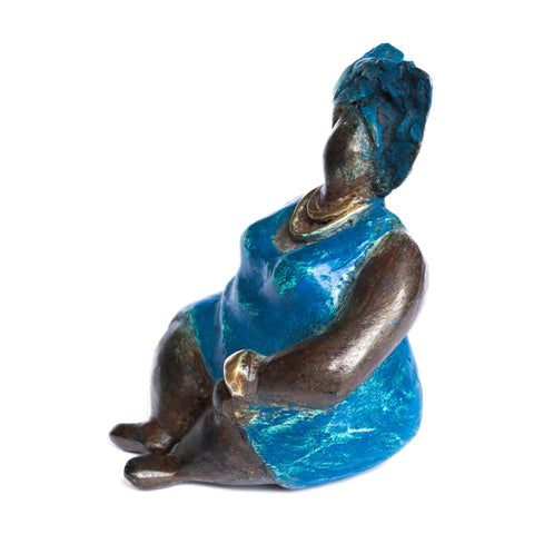 African Bronze Mama - Lydia in Blue