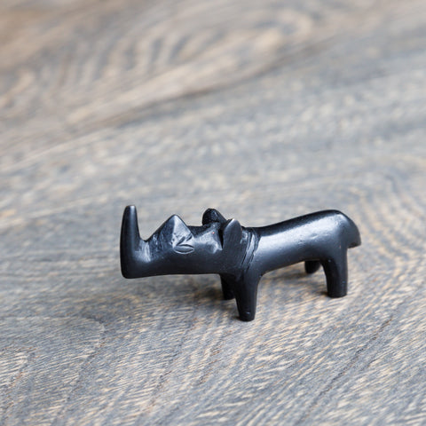 Tiny Rhino - Bronze sculpture