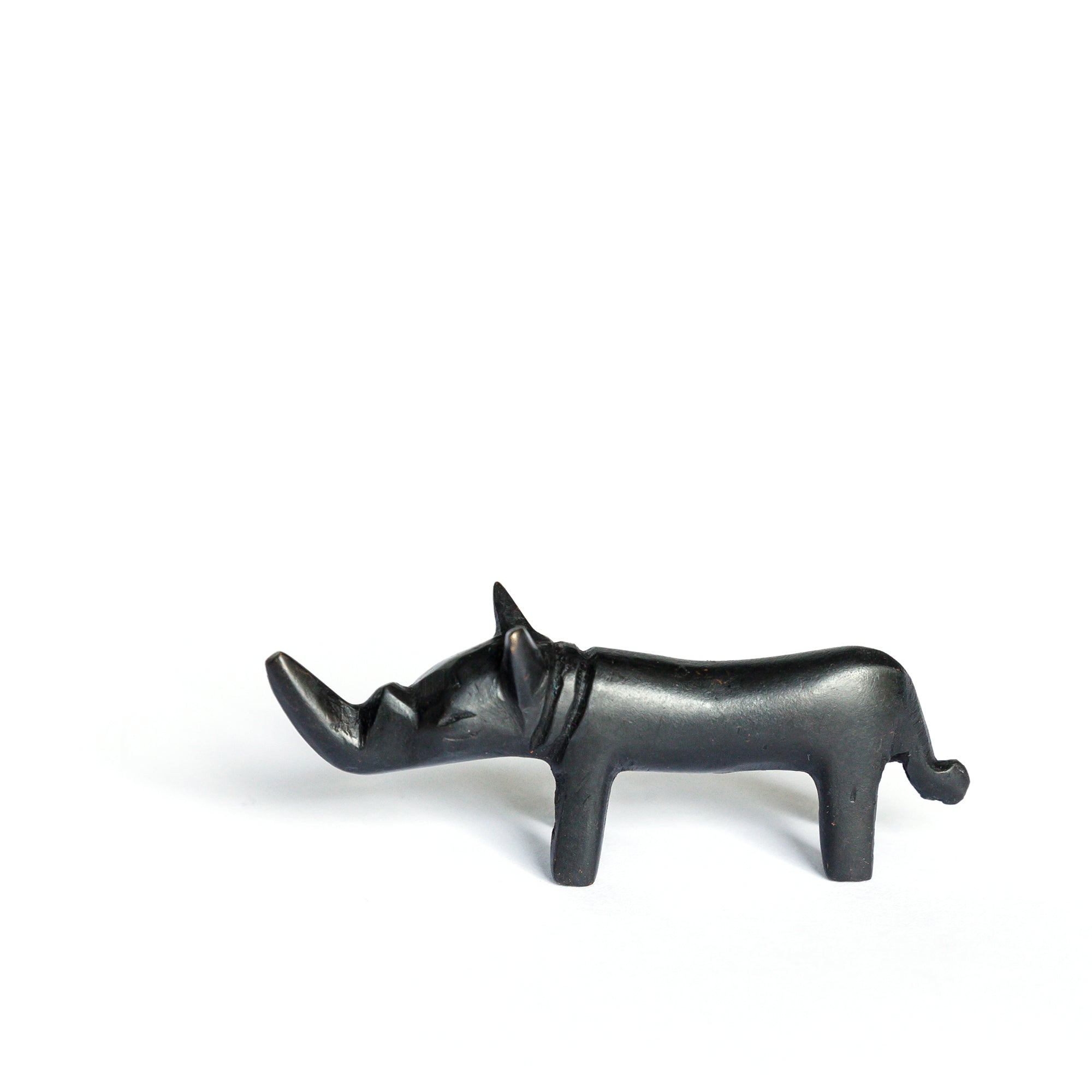 Tiny Rhino - Bronze sculpture