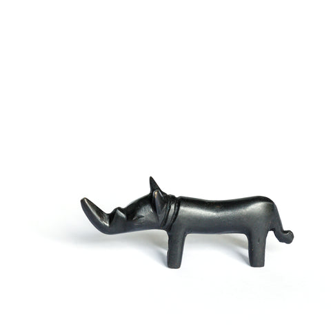Tiny Rhino - Bronze sculpture