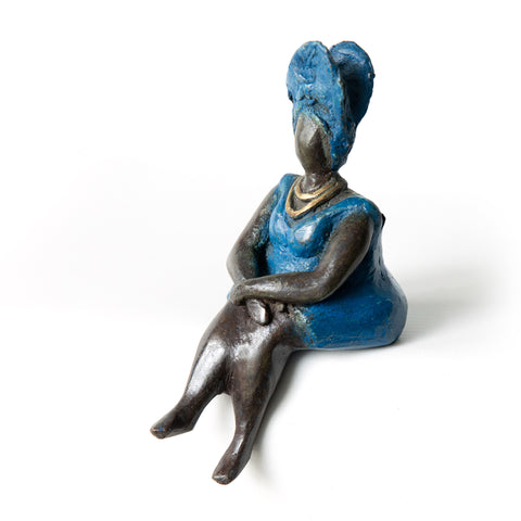 African Bronze Mama - Rashida in Blue