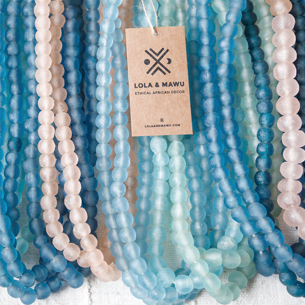 Clear Water - Recycled Glass Beads L