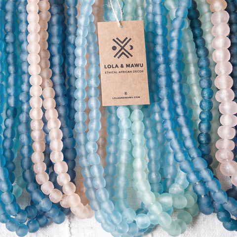 Mali Blue - Recycled Glass Beads M
