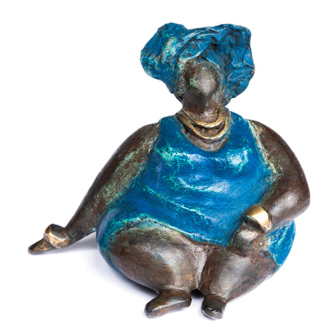 African Bronze Mama - Lydia in Blue