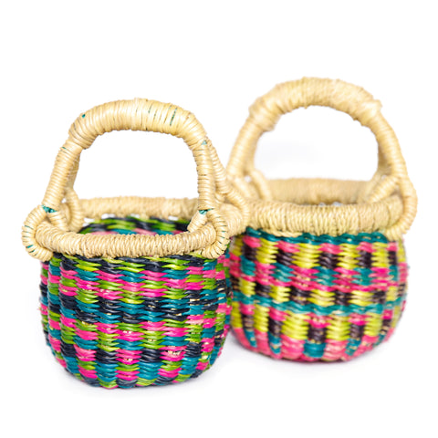 Pair of Mini Bolga Baskets - No. 4