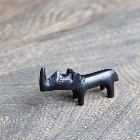 Tiny Rhino - Bronze sculpture