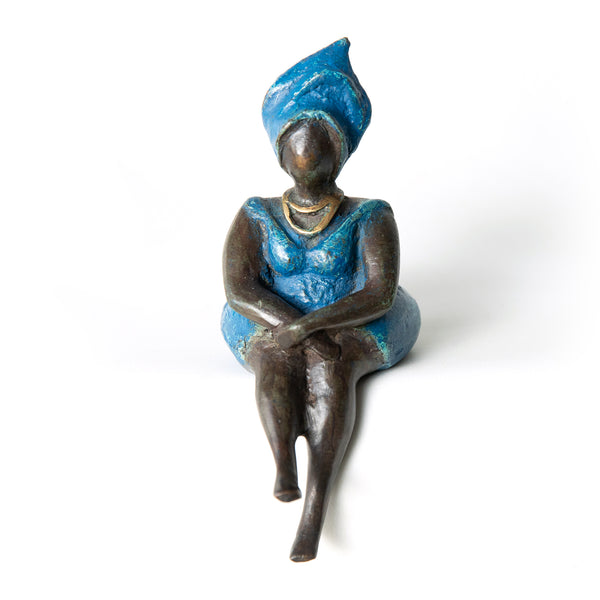 African Bronze Mama - Angela in Blue