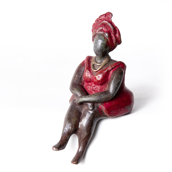 African Bronze Mama - Angela in Red