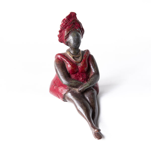 African Bronze Mama - Angela in Red