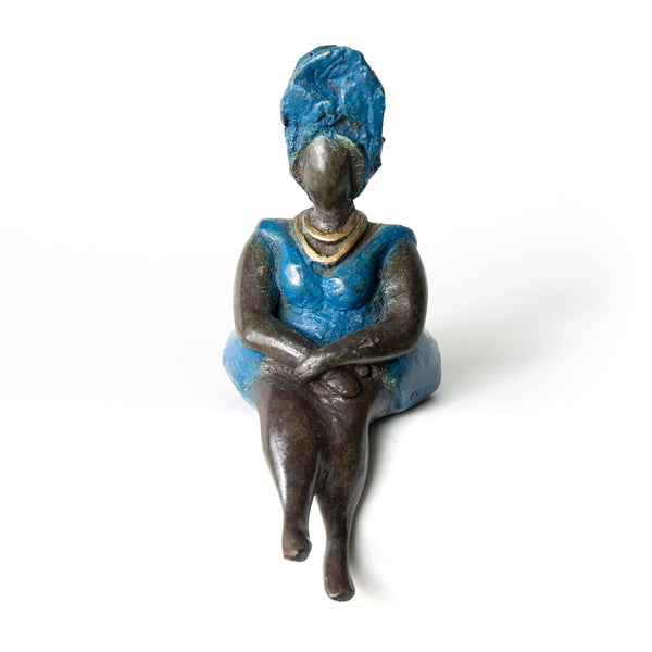 African Bronze Mama - Rashida in Blue
